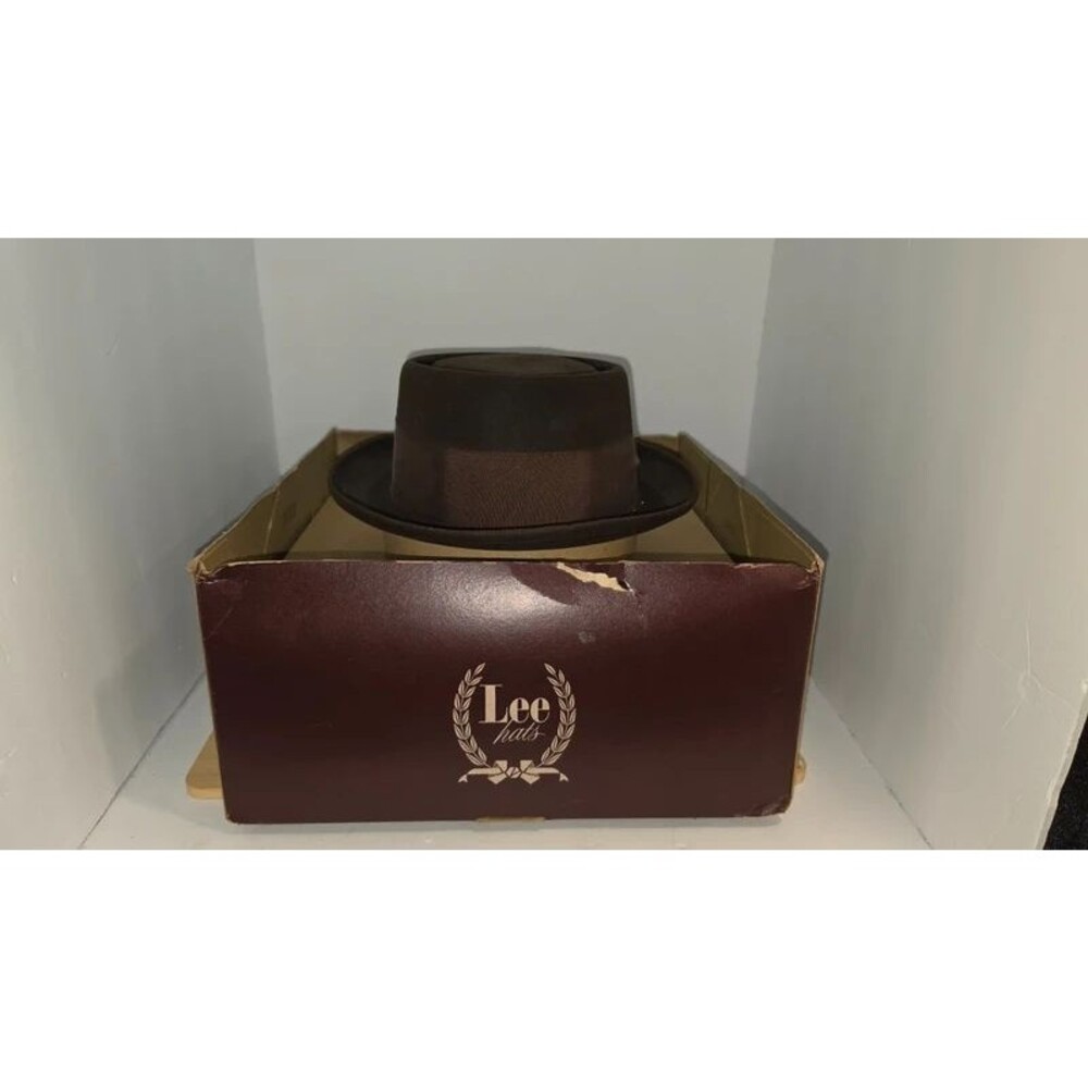 Lee Hats Brown Wool Felt Pork Pie Fedora With Original Box